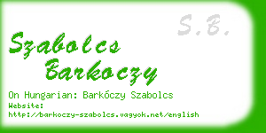 szabolcs barkoczy business card